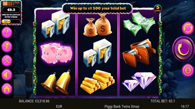 Piggy Bank Twins Xmas