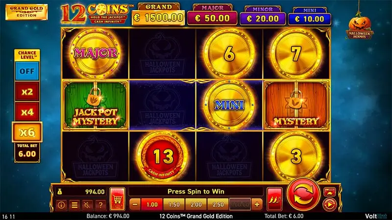 12 Coins Grand Gold Edition Halloween Jackpots