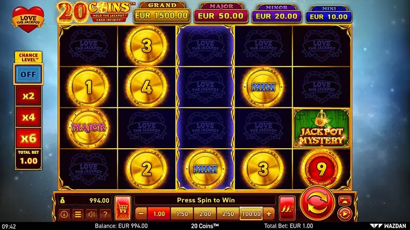 20 Coins Love the Jackpot