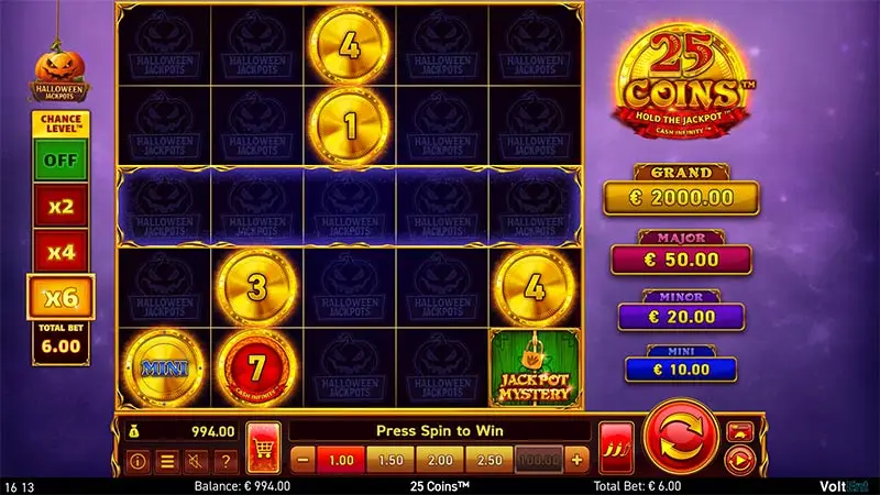 25 Coins Halloween Jackpots