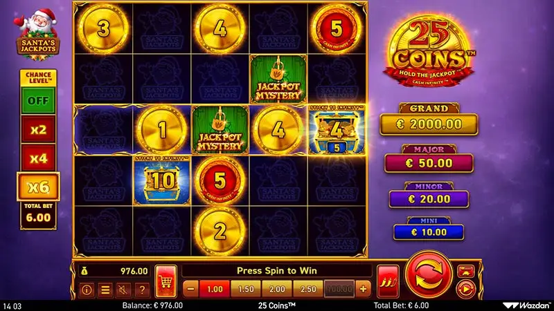 25 Coins Santas Jackpots