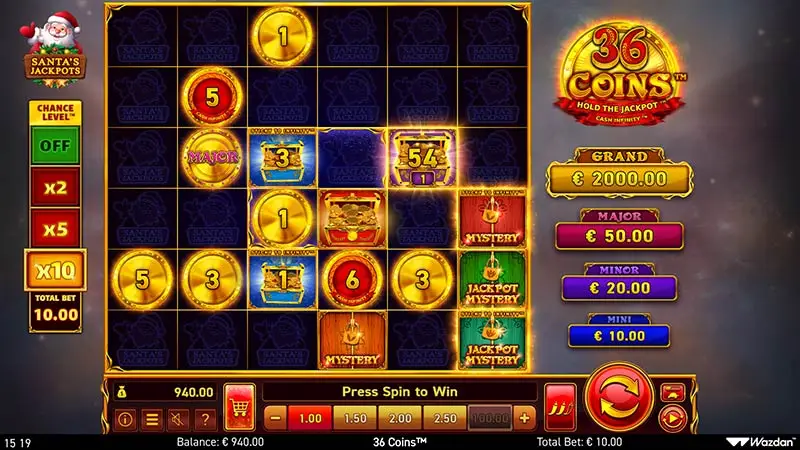 36 Coins Santas Jackpots