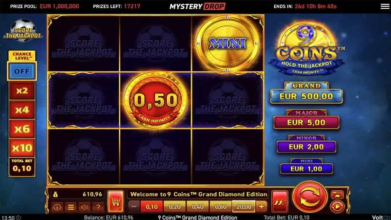 9 Coins Grand Diamond Edition Score The Jackpot