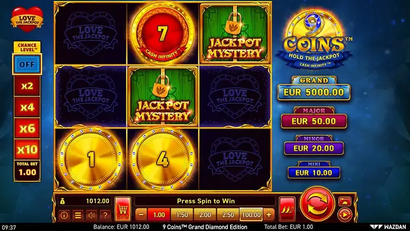 9 Coins Grand Diamond Love the Jackpot