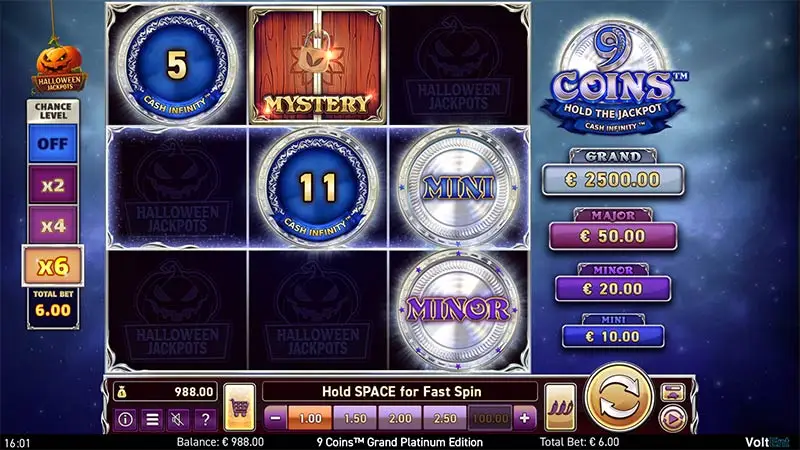 9 Coins Grand Platinum Edition Halloween Jackpots