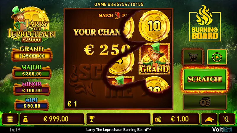 Larry the Leprechaun Burning Board