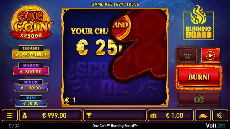 One Coin Burning Board