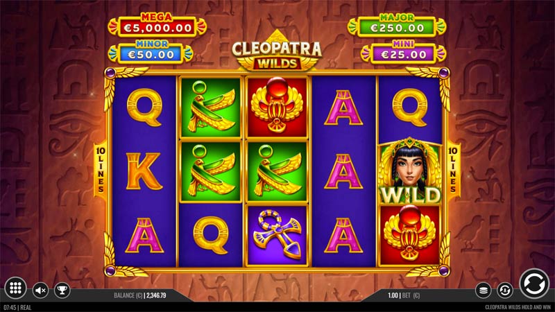 Cleopatra Wilds Hold and Win