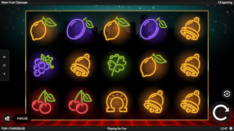Neon Fruit Cityscape