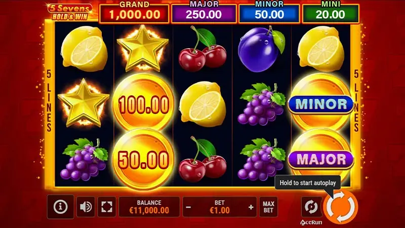 5 Sevens Hold and win